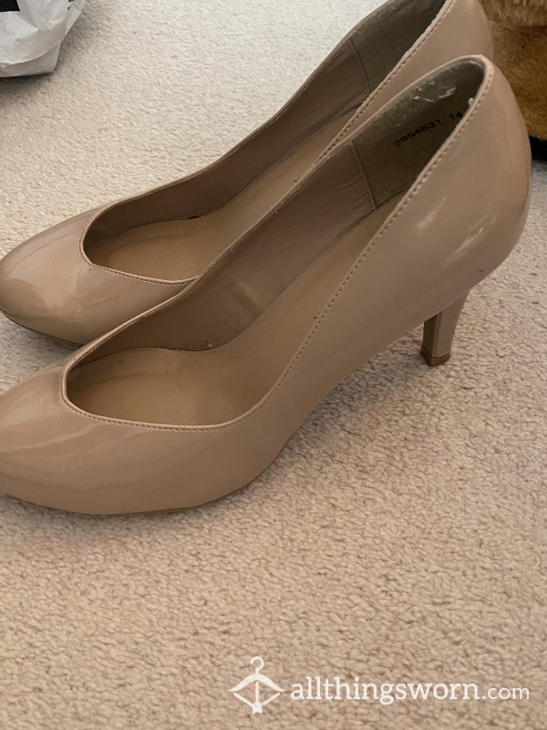 Worn Nude School Prom Heels