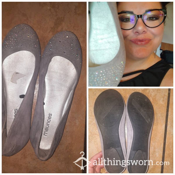 Worn Old Sparkle Flats