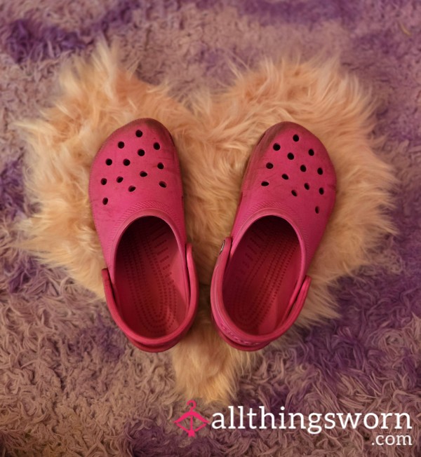 Worn Out Pink Crocs