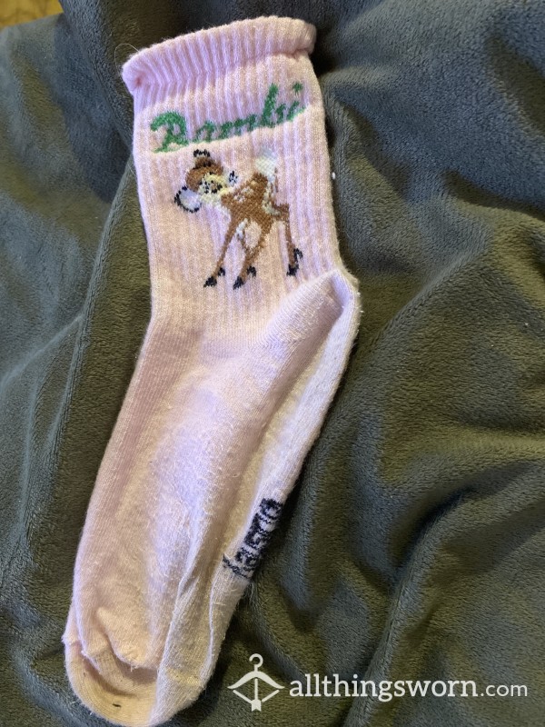 Worn Pink Bambi Socks