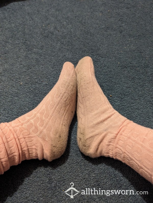 Worn Pink Socks