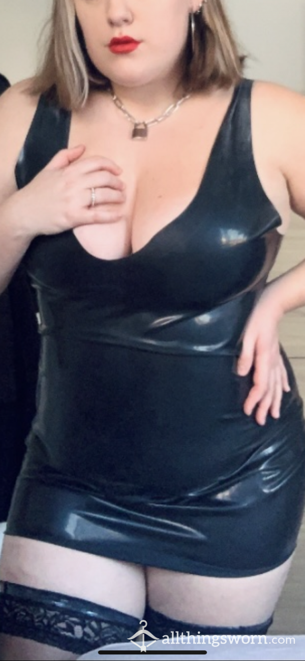 Worn REAL Latex Black Dress