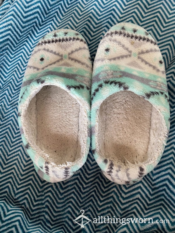 Worn Slippers Barefoot