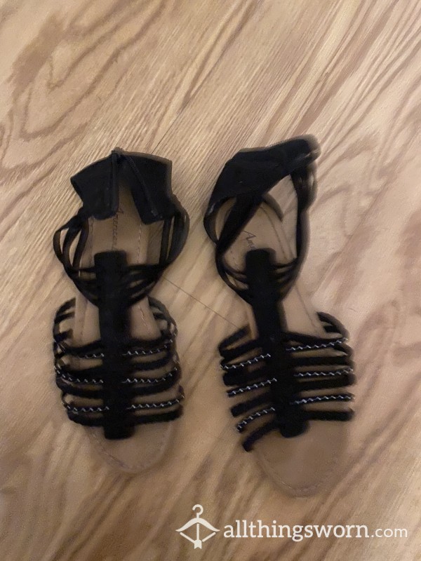 Worn, Smelly, Black Sandals