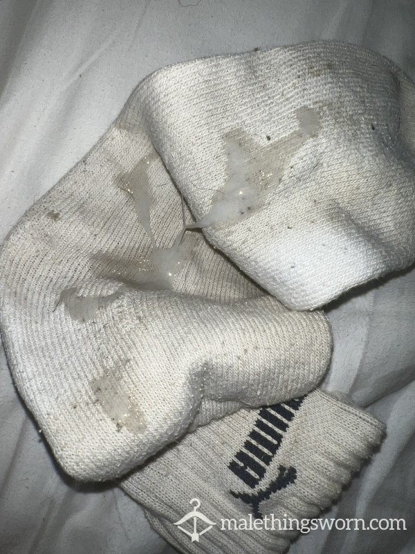 Worn Socks To Work Filled With My Warm Load…who Wants Tarzan’s Dirty C*m Sock 🥵😈💦