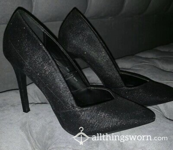 Worn Sparkly High Heels 👠  Black