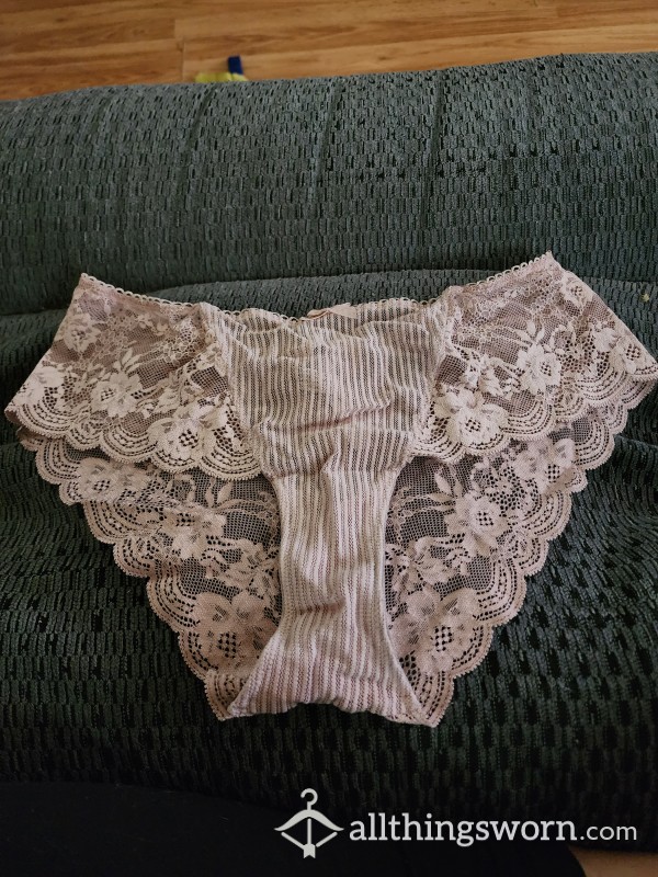 Worn Tan Lacy Panties