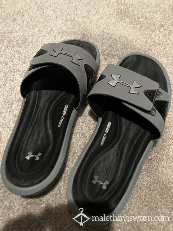 Worn, Used Under Armour Slides