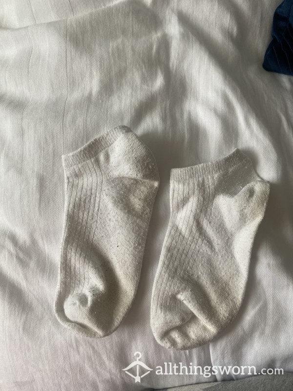 Worn White Ankle Socks