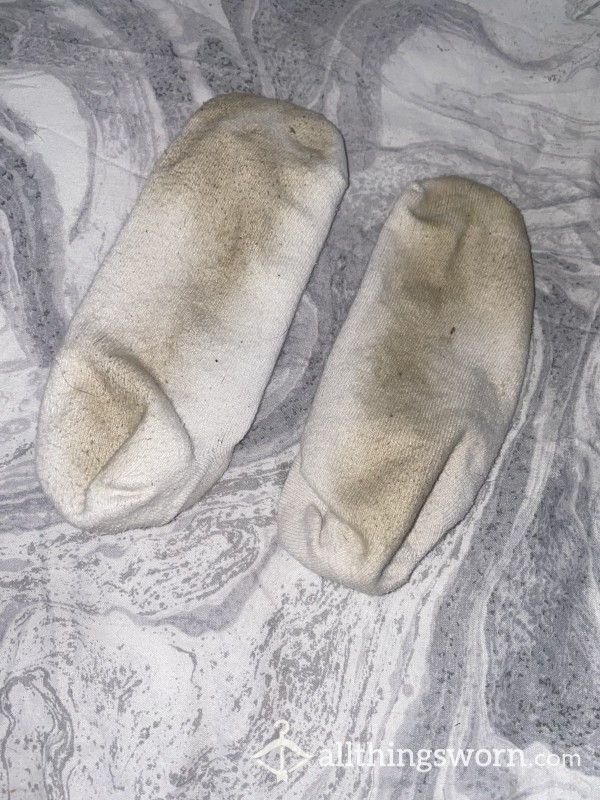 Worn White Trainer Socks