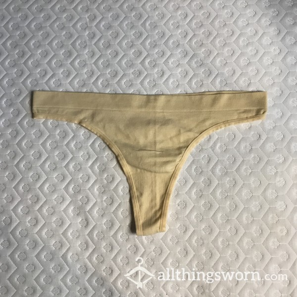 XL/XXL Tan Nylon And Spandex Thong [BBW]