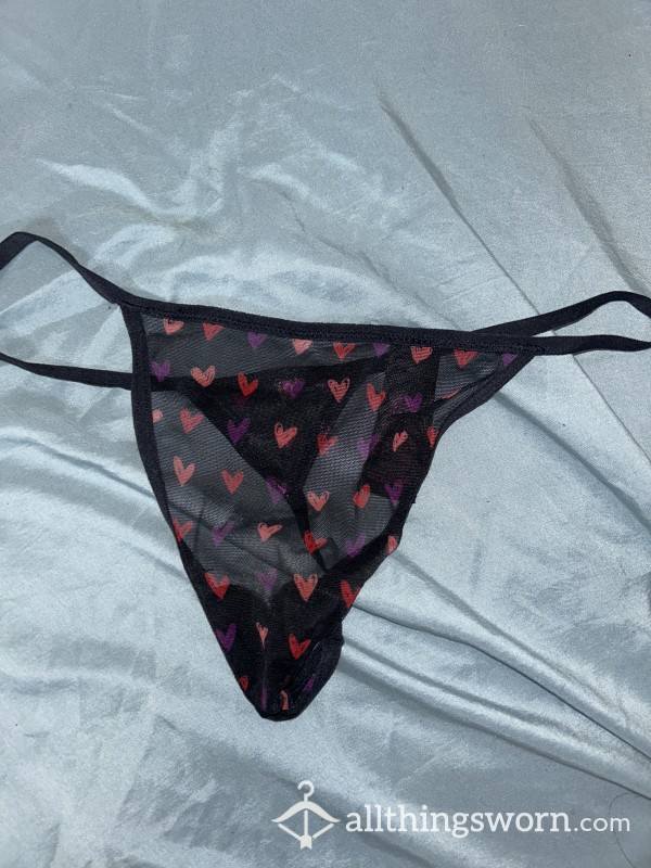 XS Mesh Heart Thong