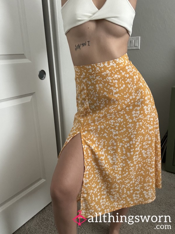 Yellow Flor*l Skirt