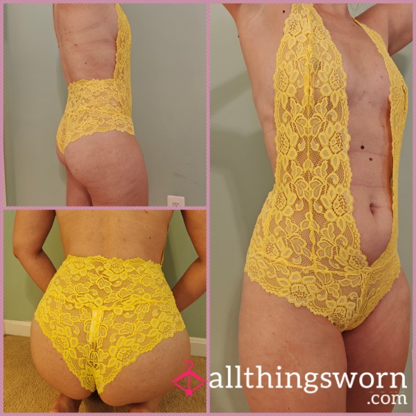 Yellow Lace Teddy