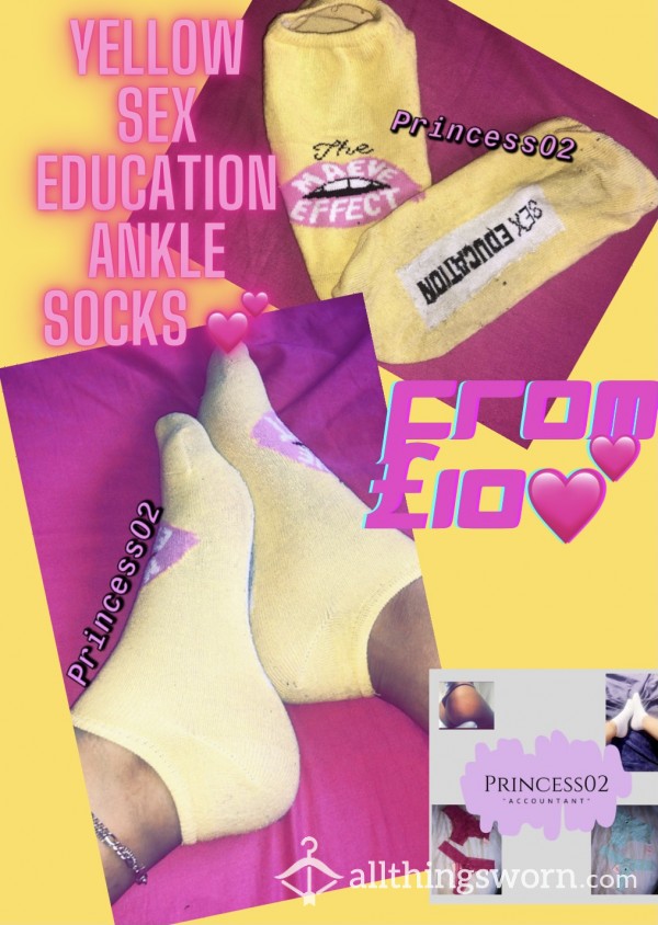 *OLD PHOTO* Yellow S** Education Ankle Socks 💛