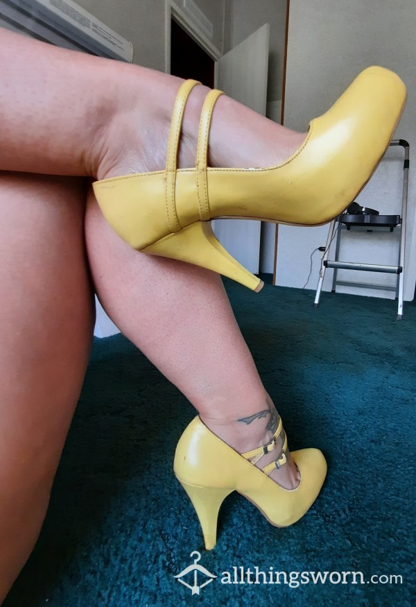 Yellow Well Worn Pumps!