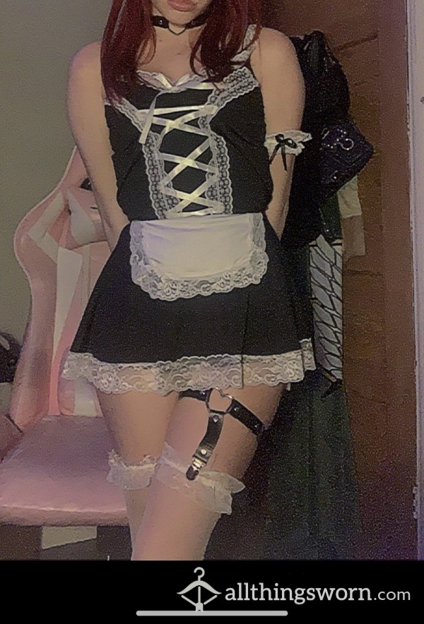 Your Pet*te Red Haired Maid Is Here To Serve Some A**. 2 Pictures