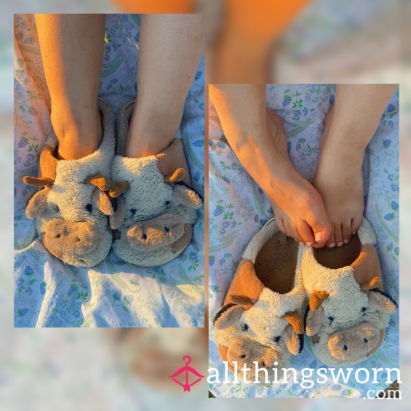 Zelda’s Cow Slippers 🐮 || VERY WORN! || Listing Price Includes Shipping!